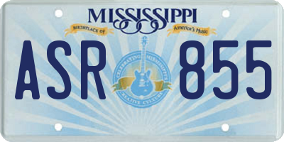 MS license plate ASR855