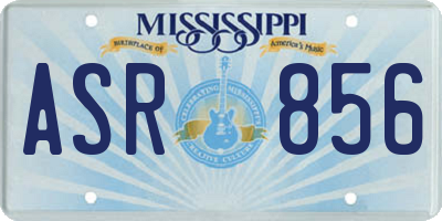 MS license plate ASR856