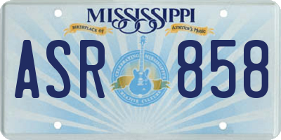 MS license plate ASR858