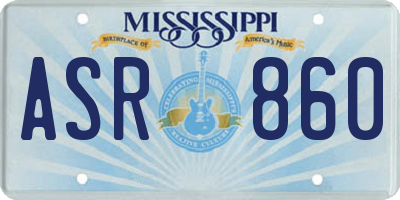 MS license plate ASR860