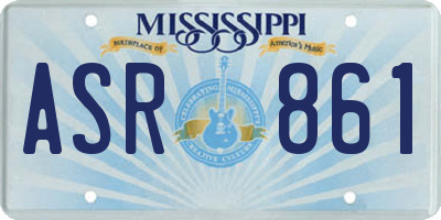 MS license plate ASR861