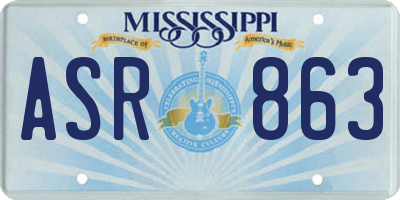 MS license plate ASR863