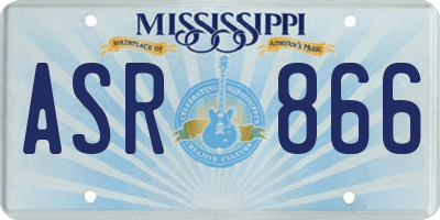MS license plate ASR866