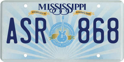 MS license plate ASR868