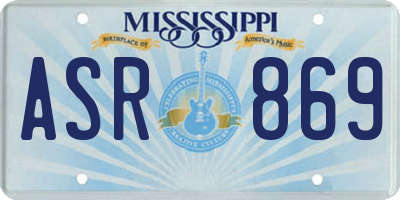 MS license plate ASR869