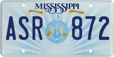 MS license plate ASR872