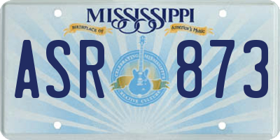 MS license plate ASR873