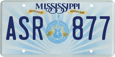 MS license plate ASR877