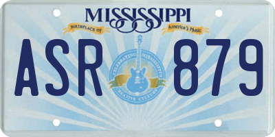 MS license plate ASR879