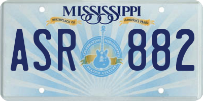 MS license plate ASR882