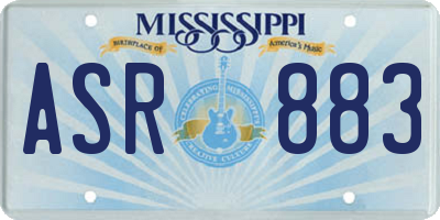 MS license plate ASR883
