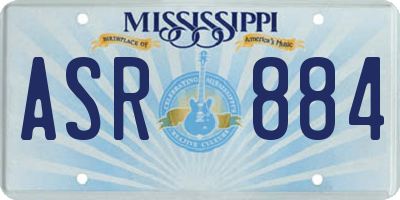 MS license plate ASR884