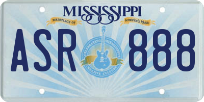MS license plate ASR888