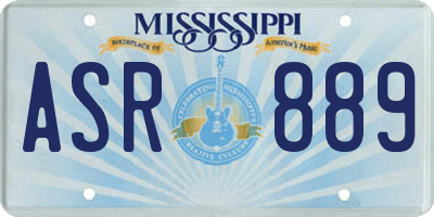 MS license plate ASR889