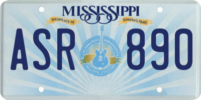 MS license plate ASR890