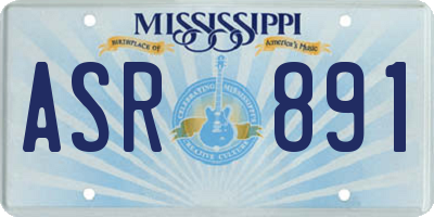 MS license plate ASR891