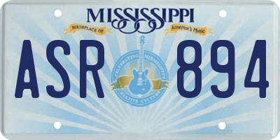 MS license plate ASR894