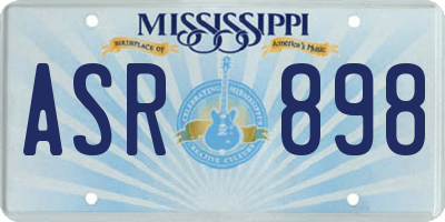 MS license plate ASR898