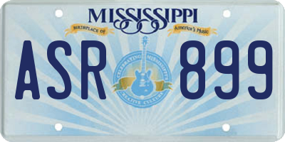 MS license plate ASR899