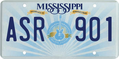 MS license plate ASR901