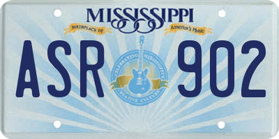 MS license plate ASR902
