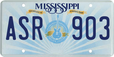 MS license plate ASR903