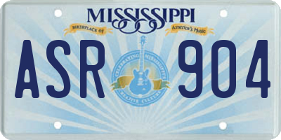 MS license plate ASR904