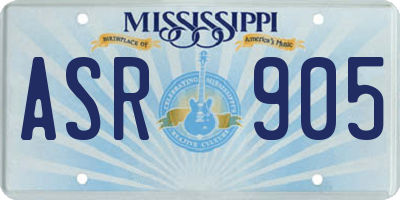 MS license plate ASR905