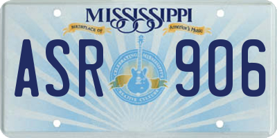 MS license plate ASR906