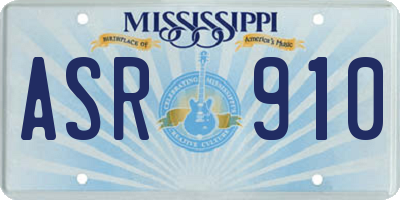 MS license plate ASR910