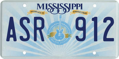 MS license plate ASR912