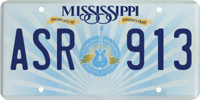 MS license plate ASR913