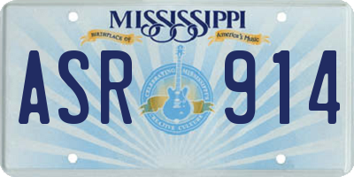 MS license plate ASR914