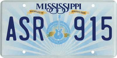 MS license plate ASR915