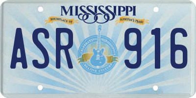MS license plate ASR916