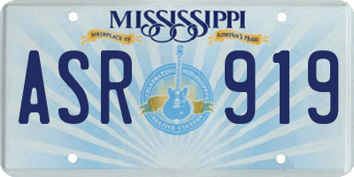 MS license plate ASR919