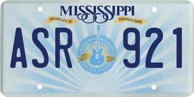 MS license plate ASR921