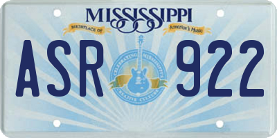 MS license plate ASR922