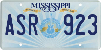 MS license plate ASR923