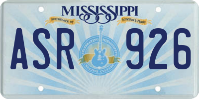 MS license plate ASR926