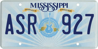MS license plate ASR927