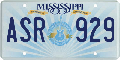MS license plate ASR929