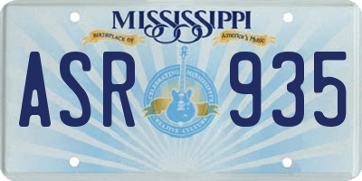 MS license plate ASR935