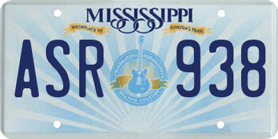MS license plate ASR938