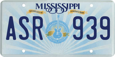 MS license plate ASR939