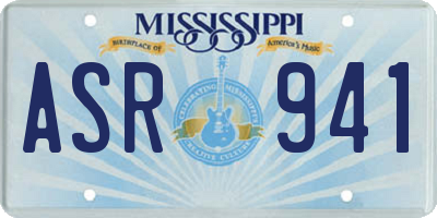 MS license plate ASR941
