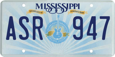 MS license plate ASR947