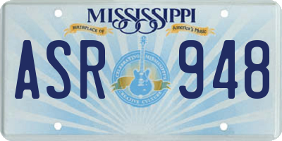 MS license plate ASR948