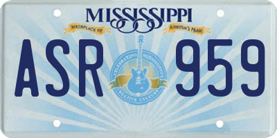 MS license plate ASR959