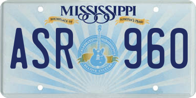 MS license plate ASR960